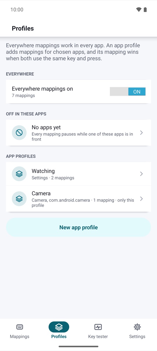 in different apps.