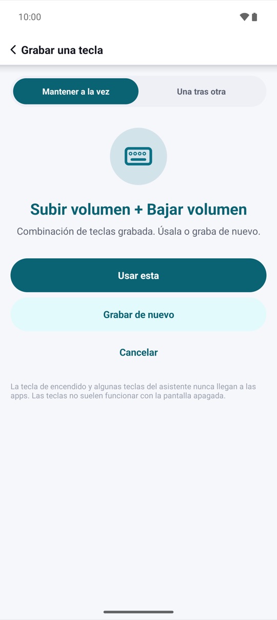 Asigna una tecla en un minuto.