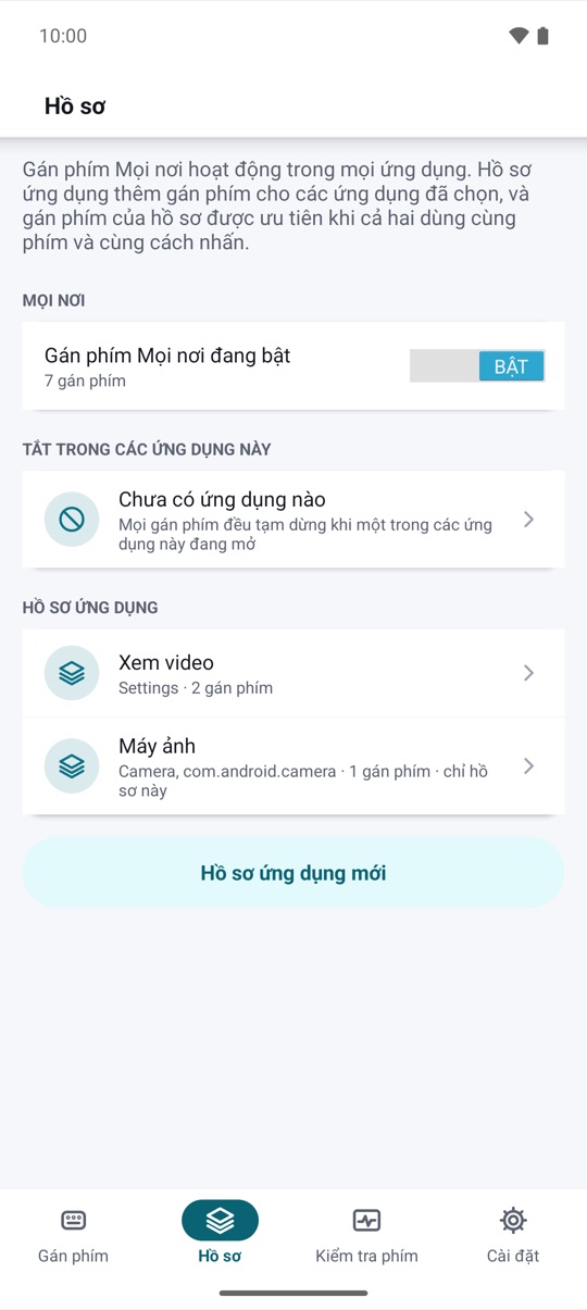 ở từng ứng dụng.